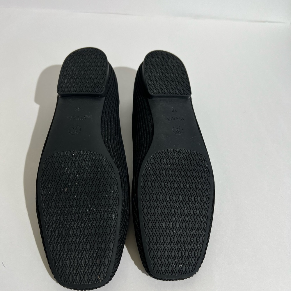 Vivaia Black Women's Square Toe Flat Shoes - Picture 11 of 11